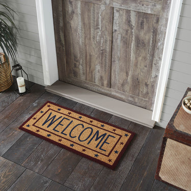 Patriotic Stars Welcome Coir Rug Rect 17x36 VHC Brands